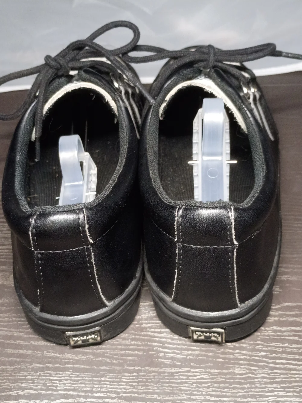 T..U.K. Men's 10.5 (Label 10) Black and White Checker Dual Lace Loafers. Preworn